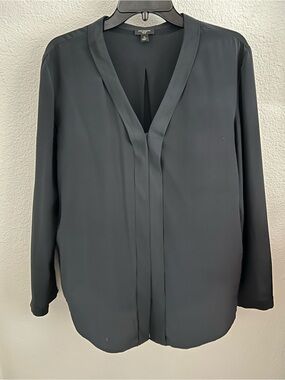 Ann Taylor Black Silk Blouse M
